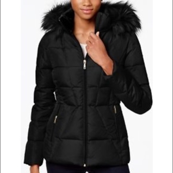 Calvin Klein Faux-Fur-Lined Quilted Puffer Coat - Picture 1 of 8